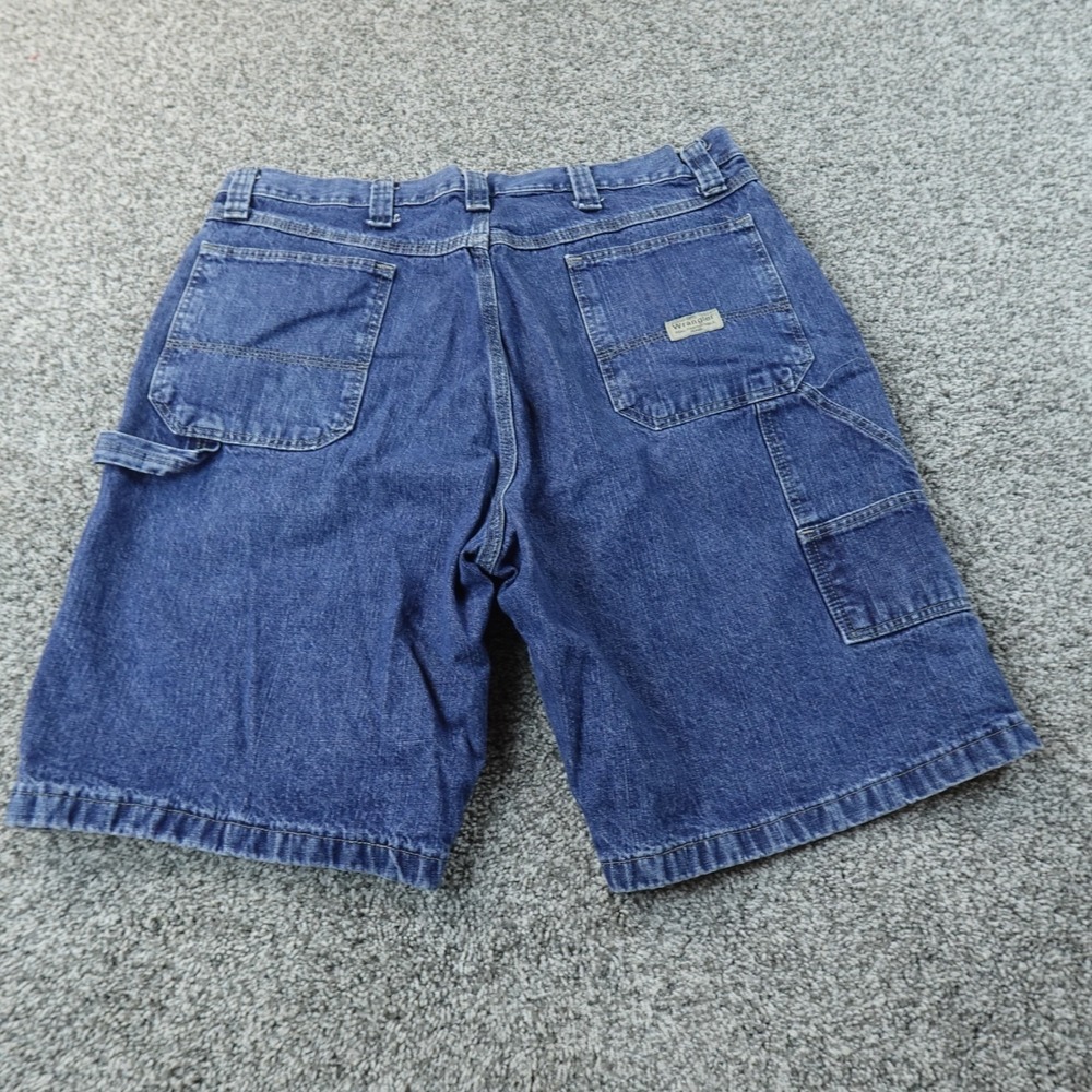 Wrangler Shorts Mens 36 Dark Blue Denim Jean Jorts Carpenter Work‎ Utility Cargo
